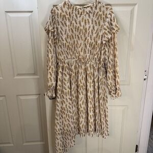 Mikarose Women's‎ Dress Midi Cottagecore Prairie Asymmetrical XXL Wheat